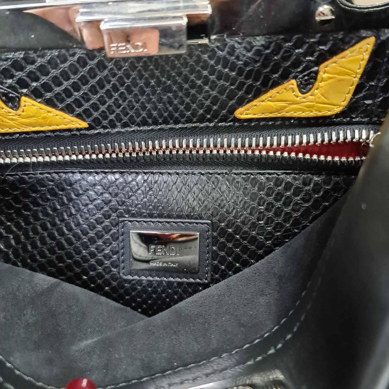 Fendi Peekaboo Medium Special Edition Black Leather Monster Bag 1