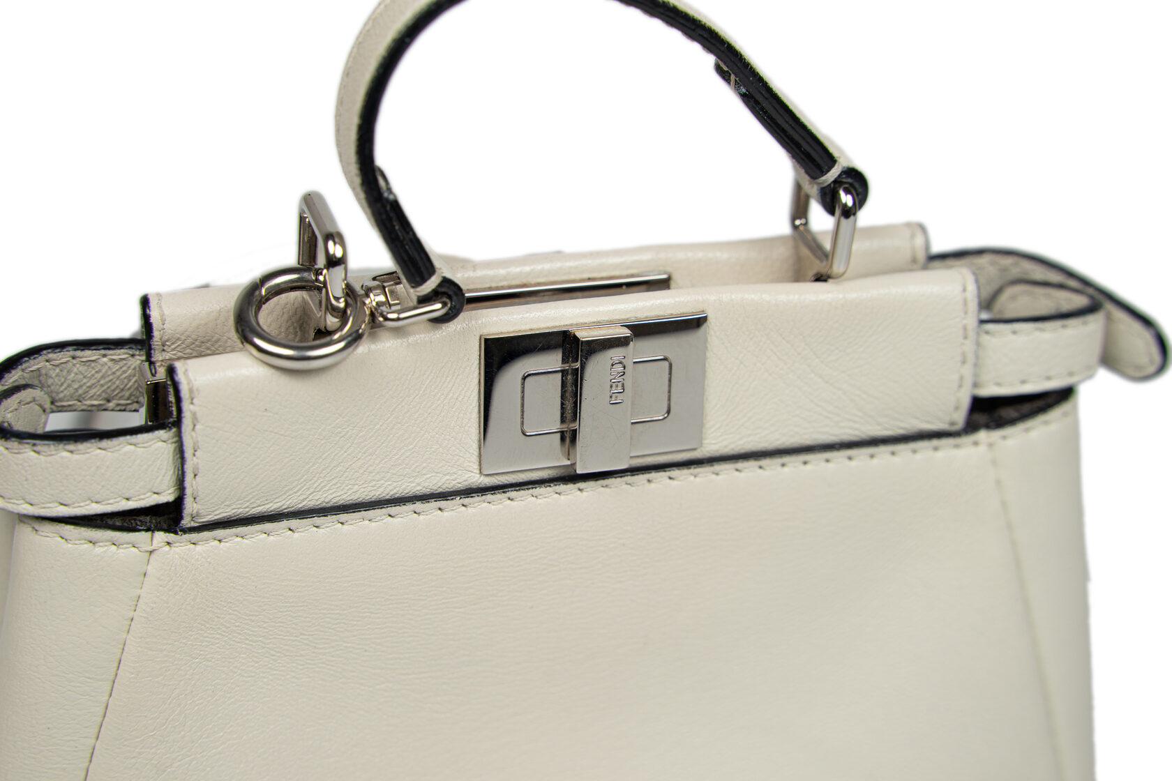Beige Fendi Peekaboo Micro Limited Edition Milky with Flowers For Sale