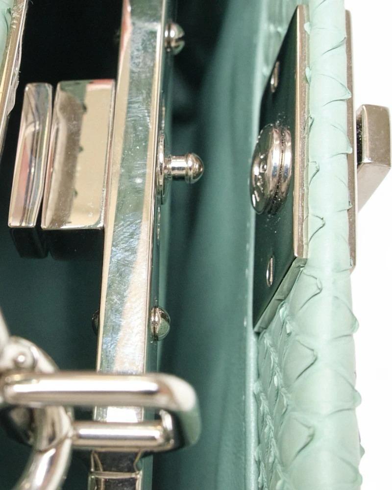 Fendi Peekaboo Micro Python brodé Aqua Green en vente 8