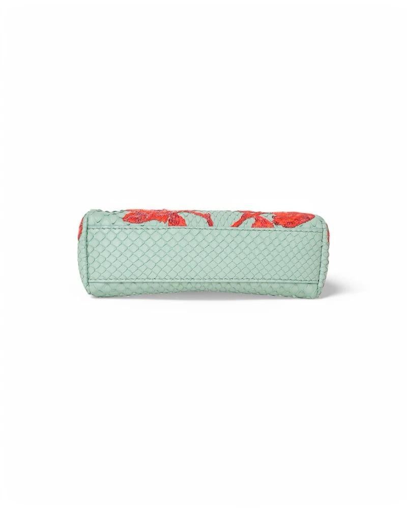 Fendi Peekaboo Micro Python brodé Aqua Green en vente 2