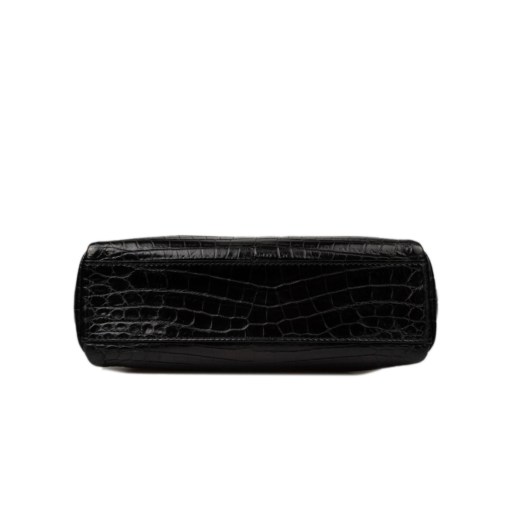 Fendi Peekaboo Mini Crocodile Crossbody Bag For Sale 2