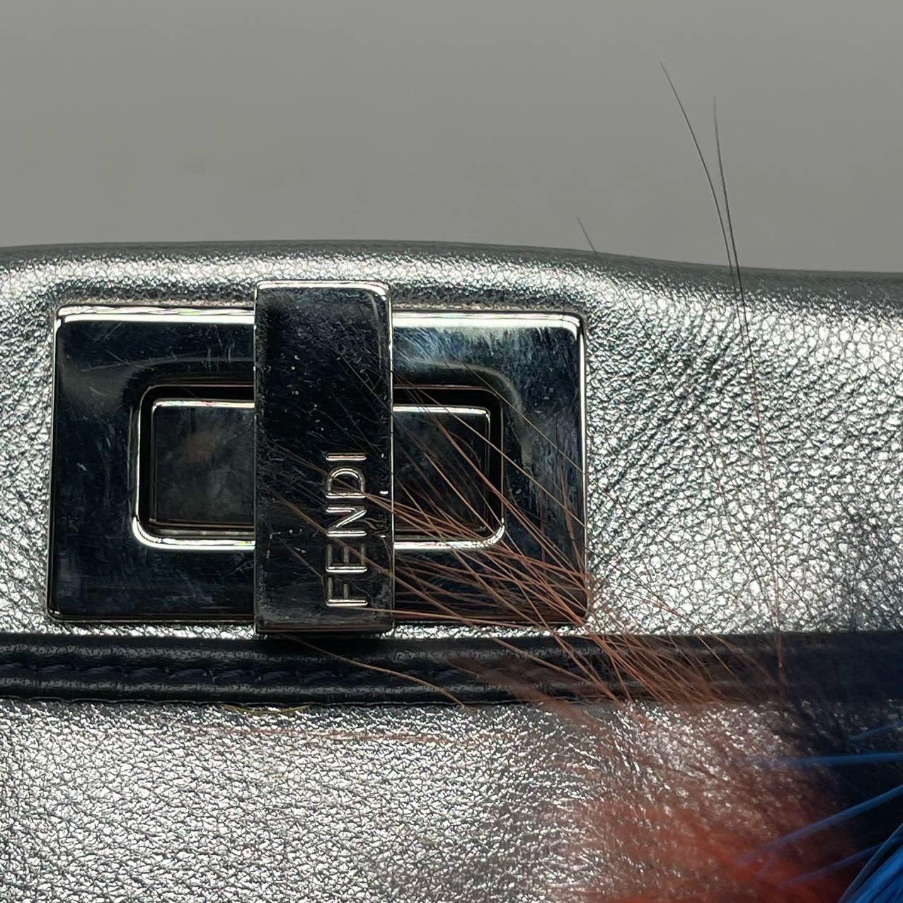 Fendi Peekaboo Mini Fox Fur Blue Limited Edition 2014 8