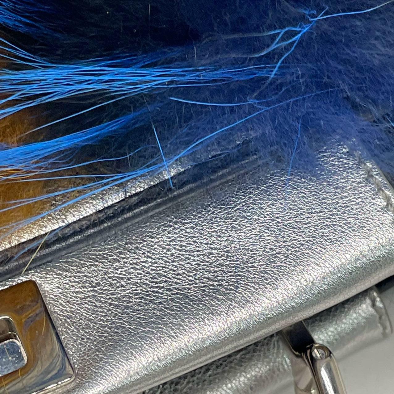 Fendi Peekaboo Mini Fox Fur Blue Limited Edition 2014 15