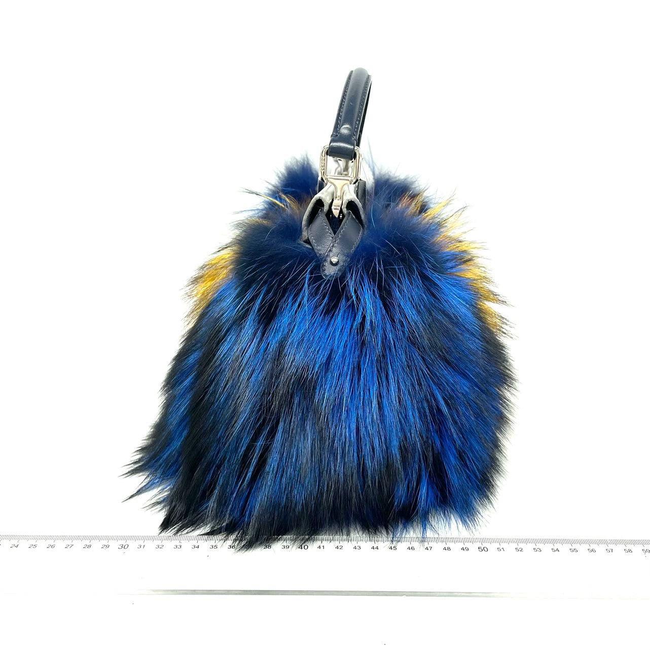 Fendi Peekaboo Mini Fox Fur Blue Limited Edition 2014 3