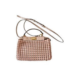 Fendi Peekaboo Mini Powder Pink Interlaced Leather Bag