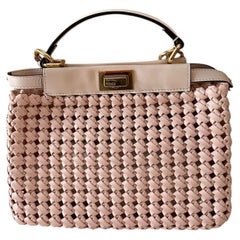 Fendi Peekaboo Mini Powder Pink Interlaced Leather Bag