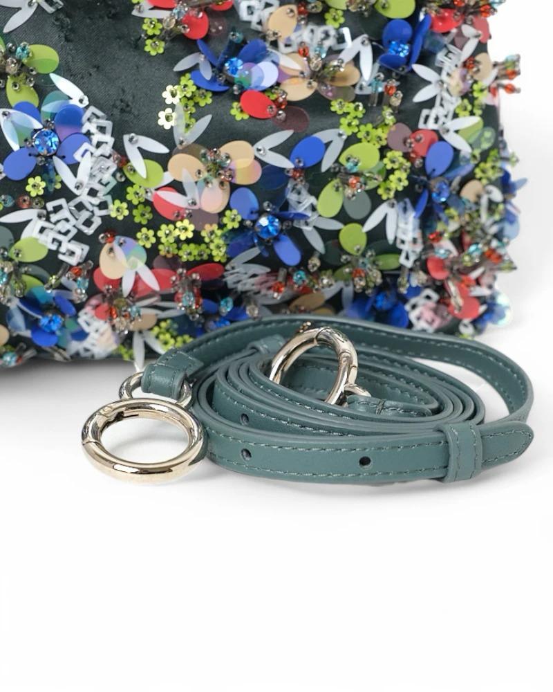 Fendi Peekaboo Mini Rhinestone Embroidery Green For Sale 7