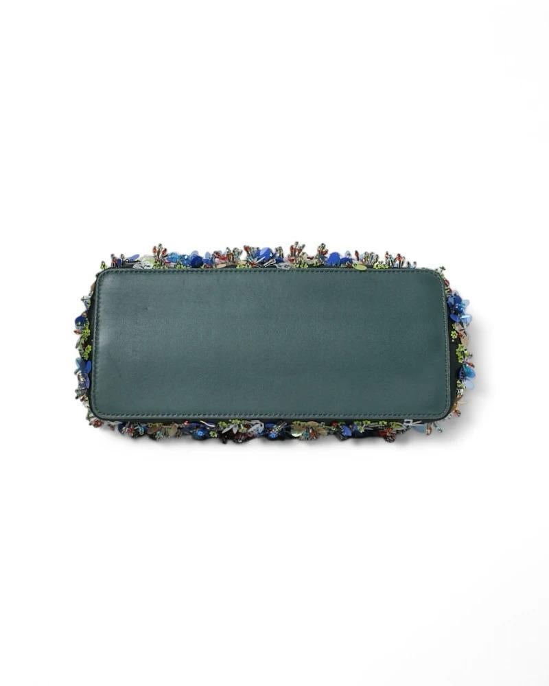 Fendi Peekaboo Mini Rhinestone Embroidery Green For Sale 2