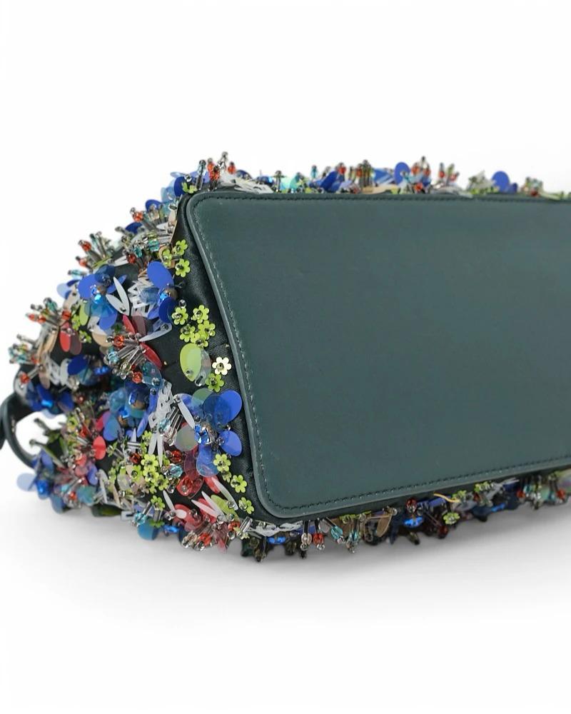 Fendi Peekaboo Mini Rhinestone Embroidery Green For Sale 3