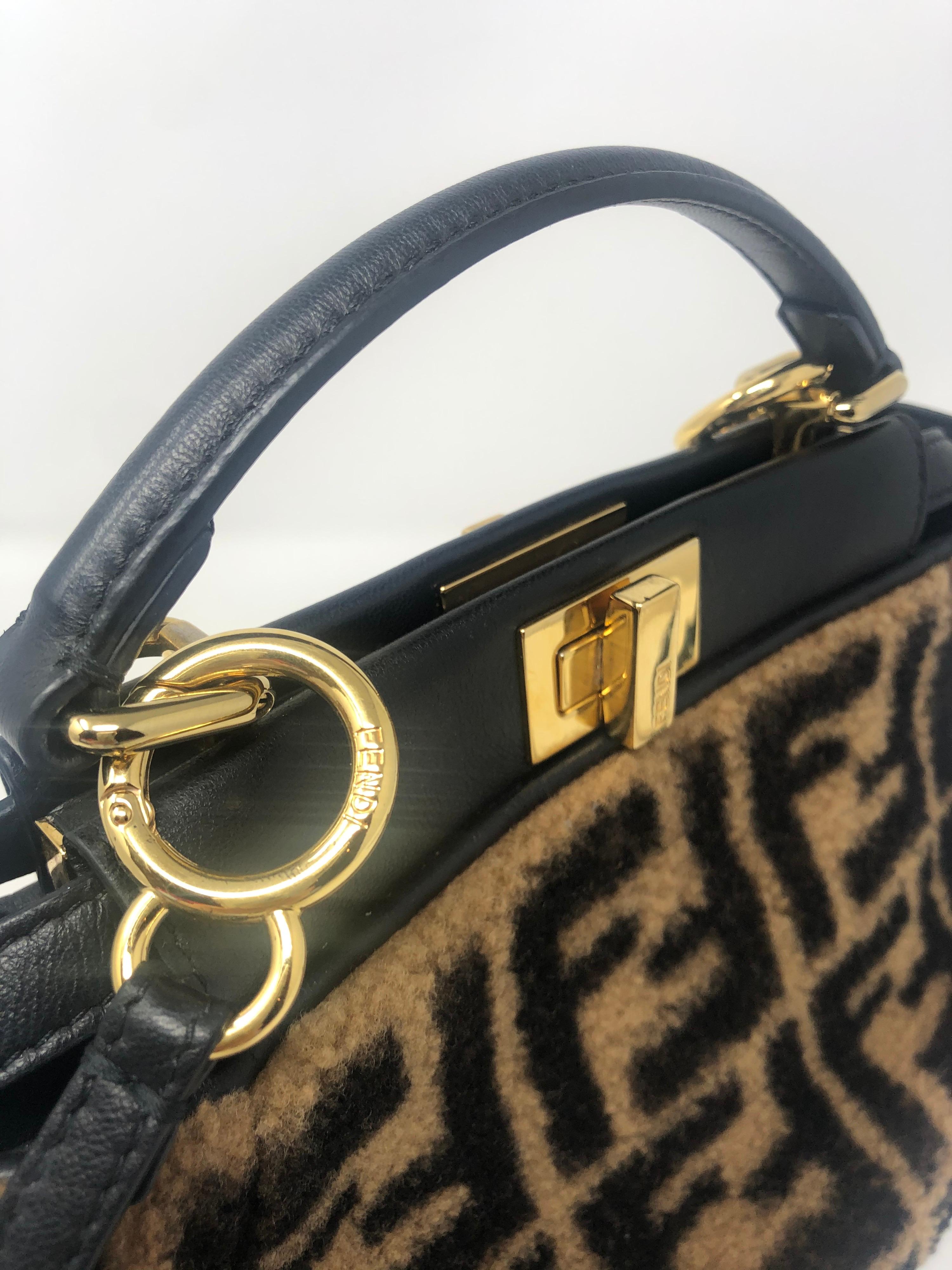 Fendi Peekaboo Mini Sheepskin Fur Bag 1