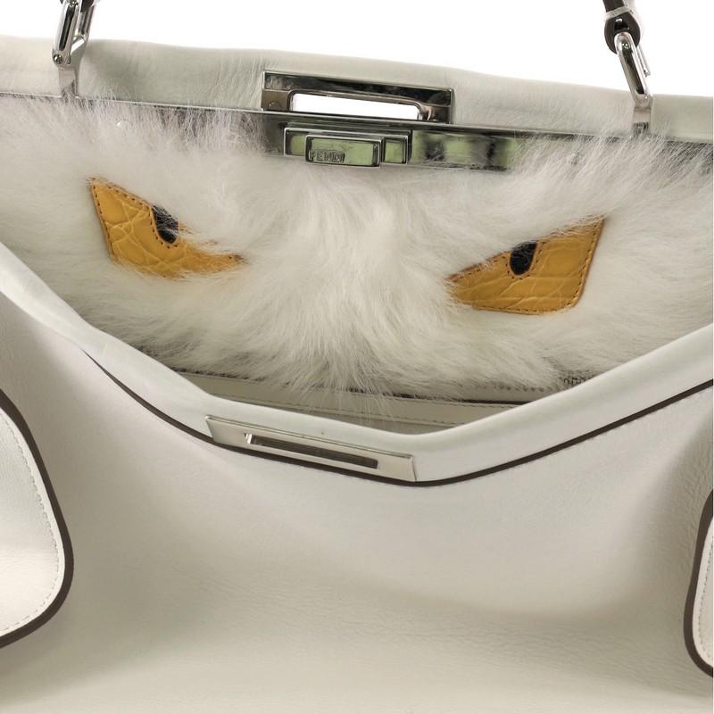  Fendi Peekaboo Monster Handbag Leather with Fur Interior Large 1