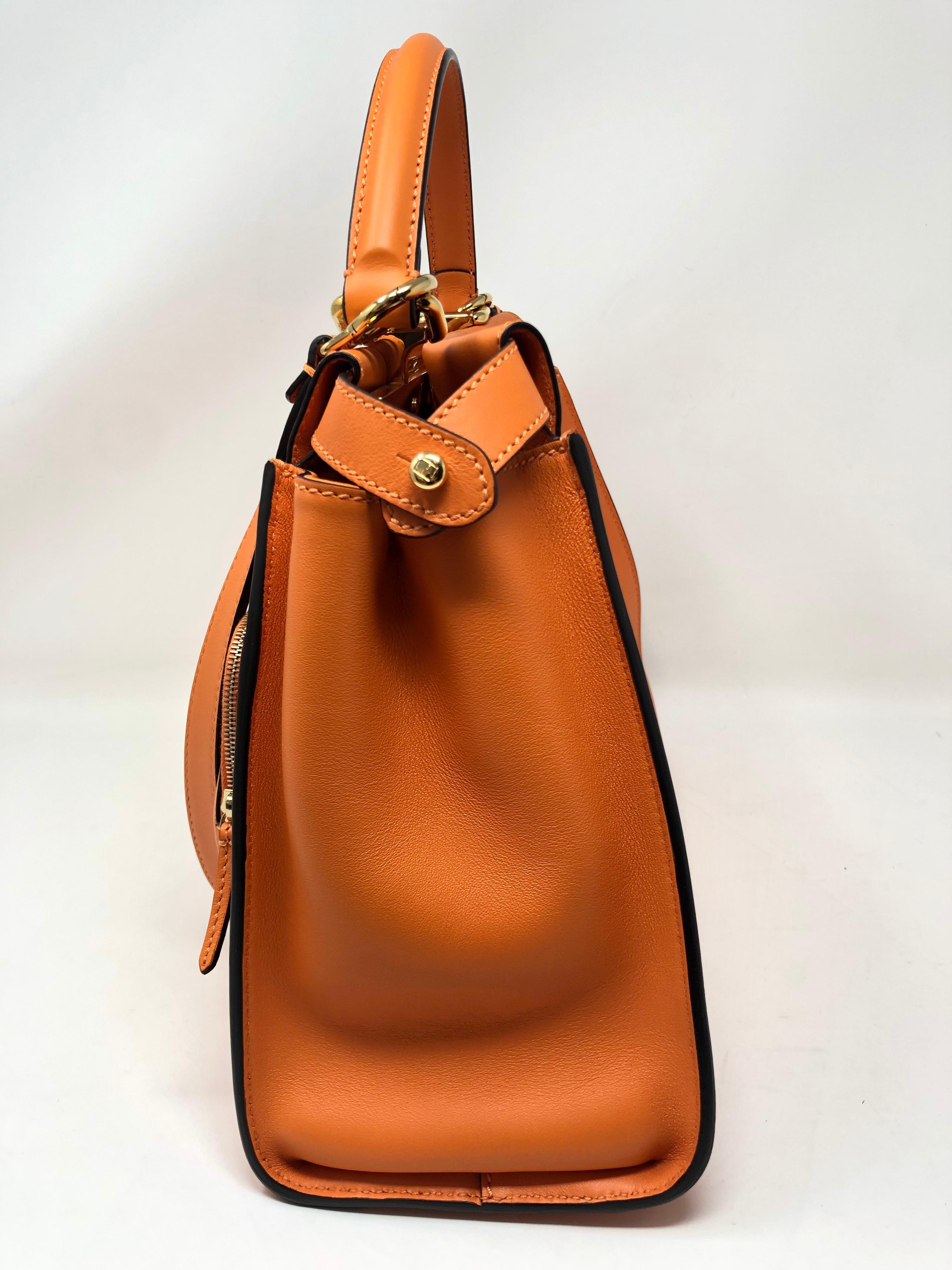 Fendi Peekaboo Orange Ledertasche 6