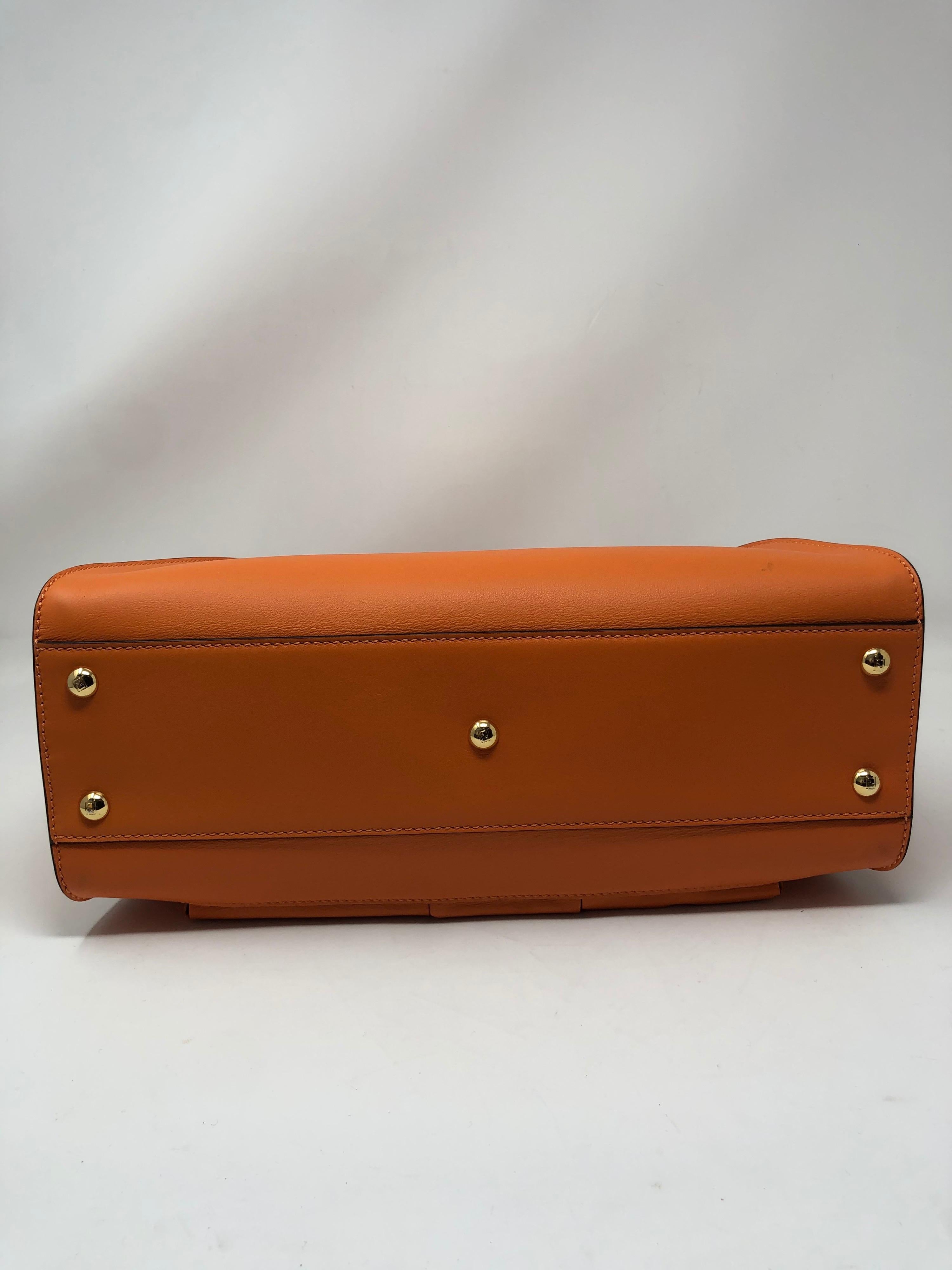 Fendi Peekaboo Orange Leather Bag  5