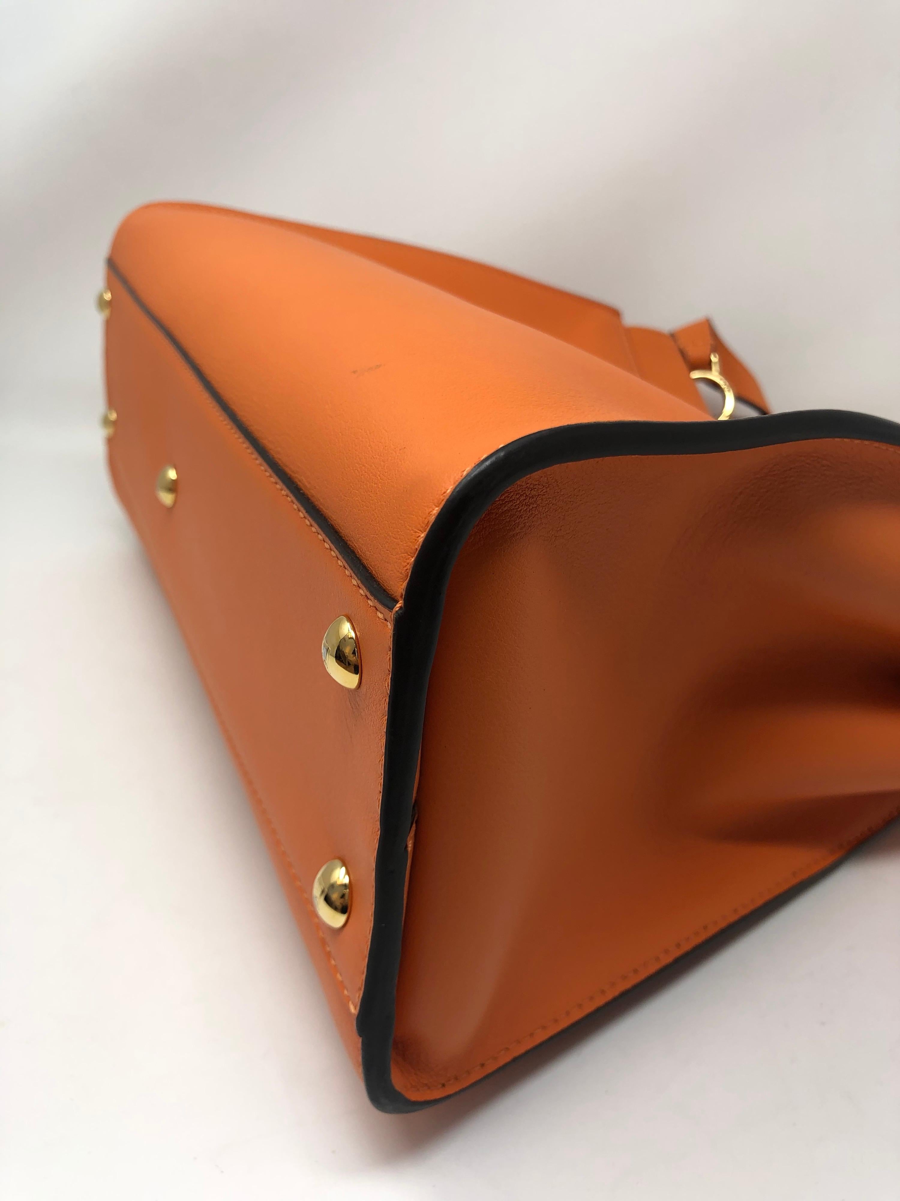 Fendi Peekaboo Orange Leather Bag  6