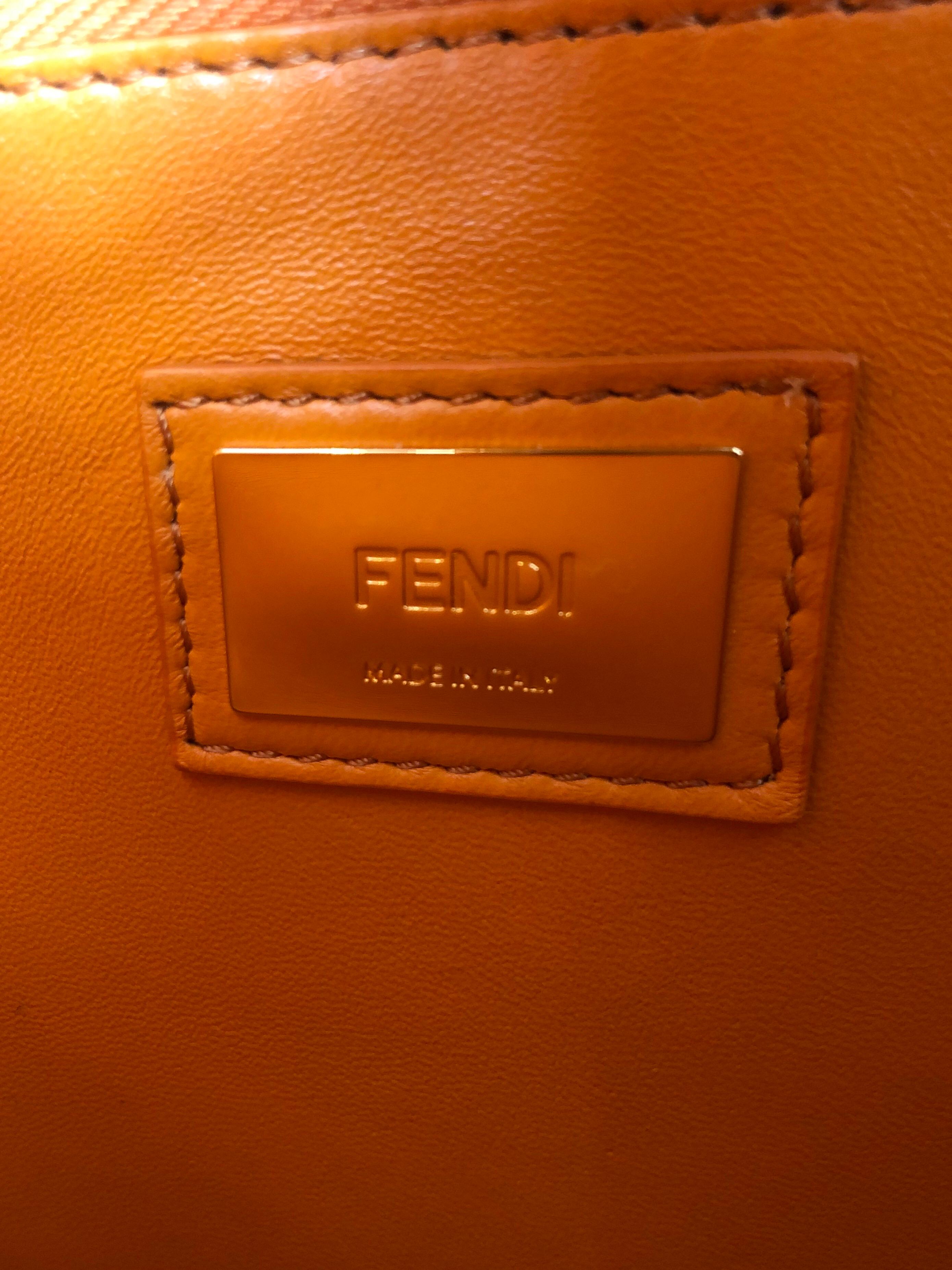 Fendi Peekaboo Orange Leather Bag  9