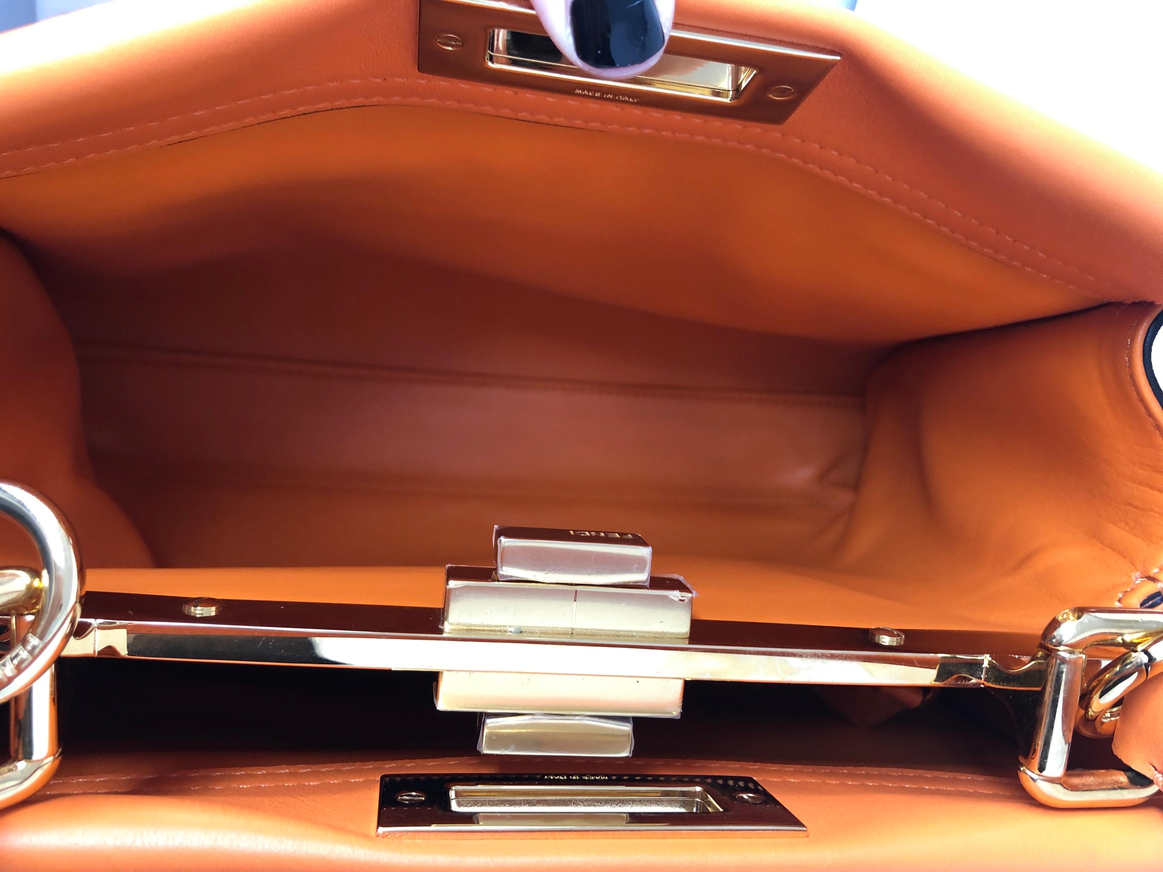 Fendi Peekaboo Orange Ledertasche 14