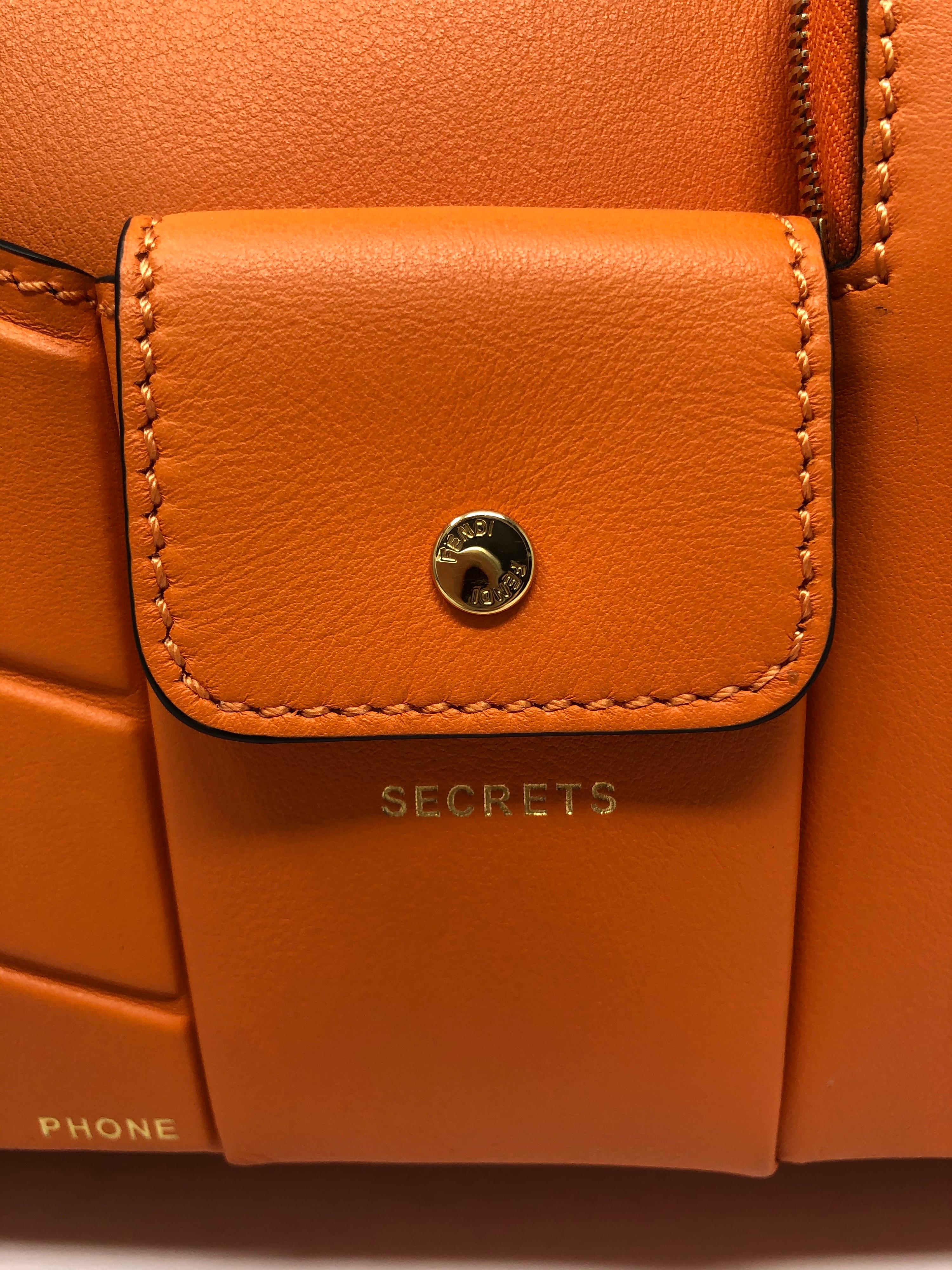 Fendi Peekaboo Orange Ledertasche 1
