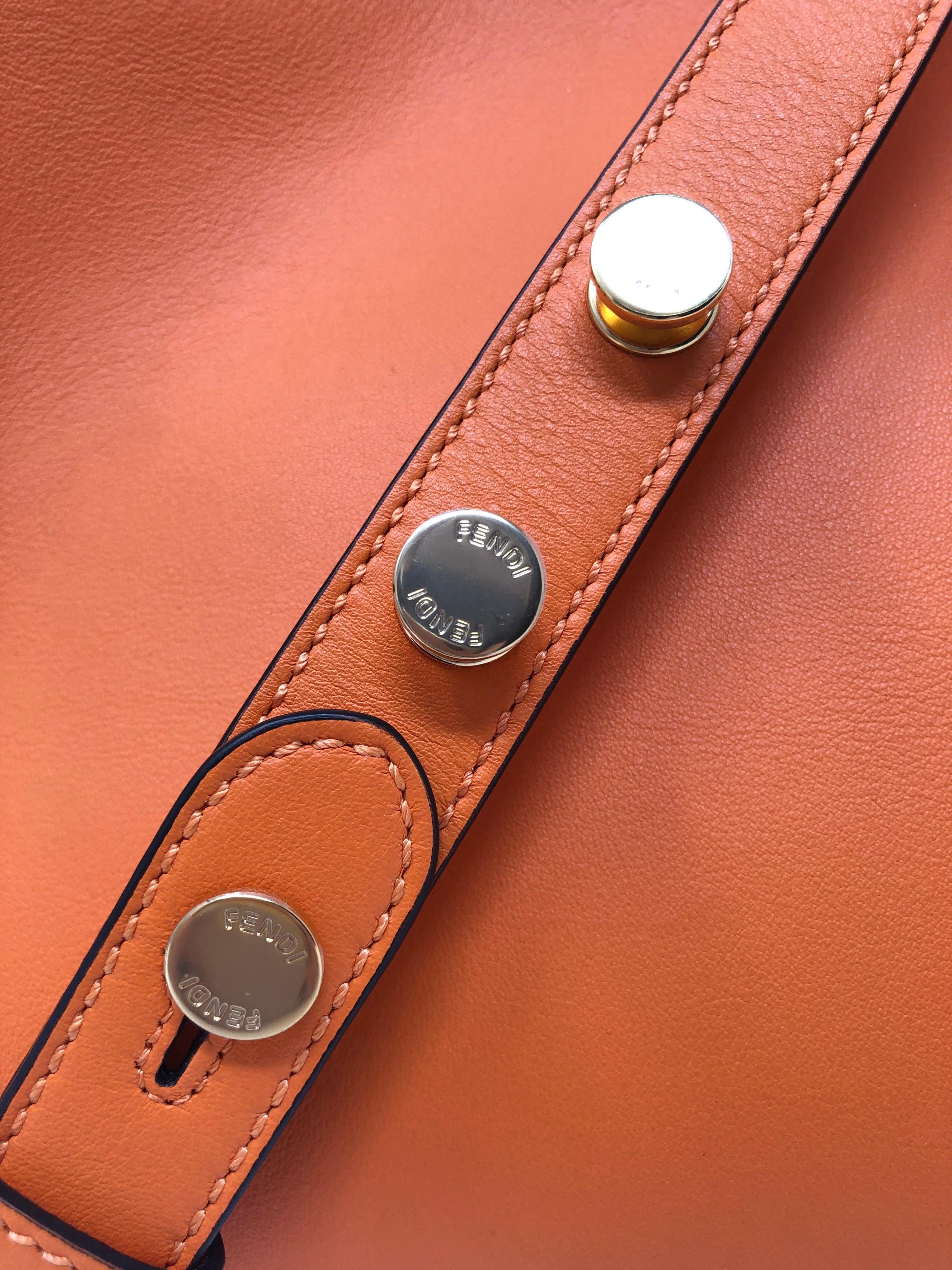 Women's or Men's Fendi Peekaboo Orange Leather Bag 