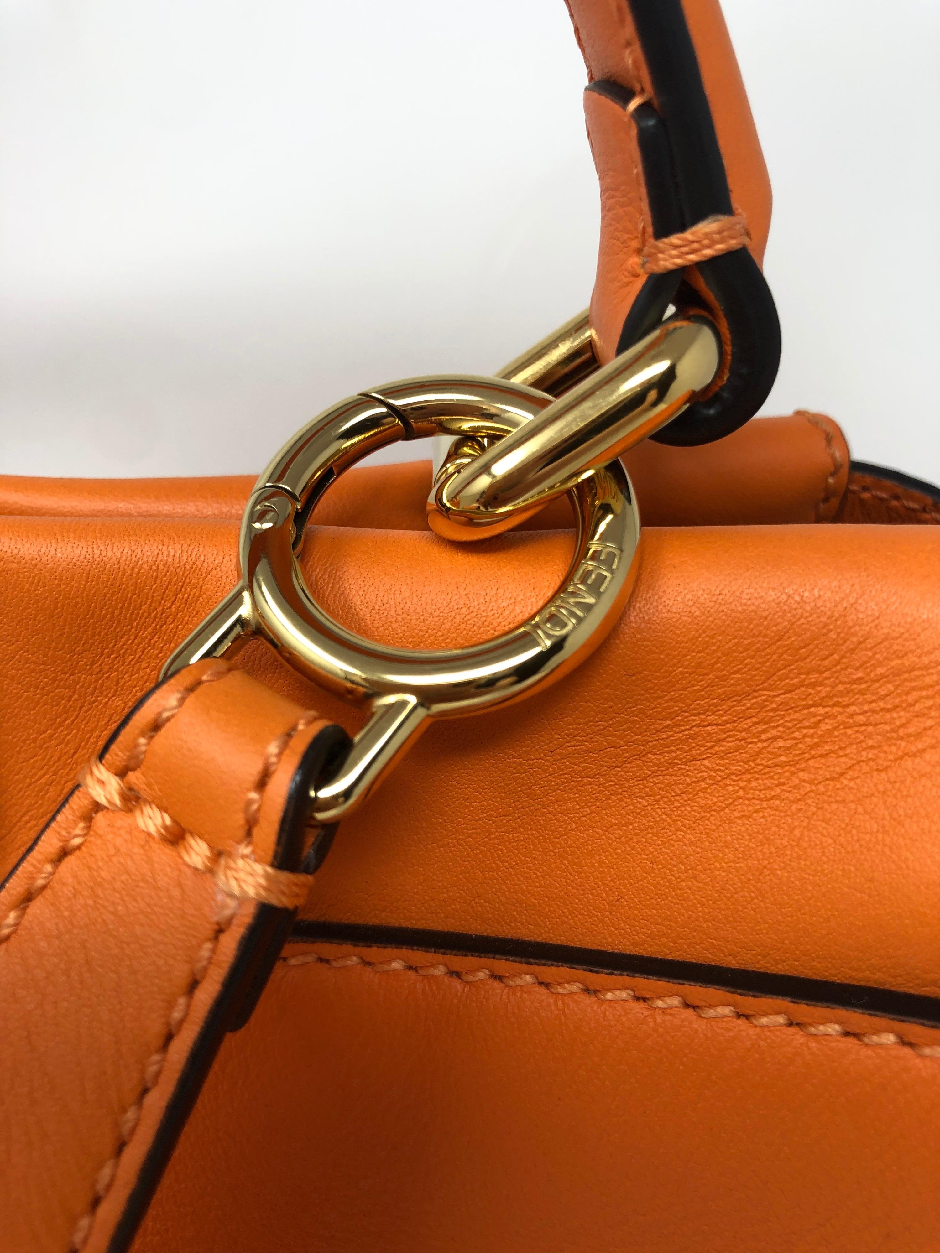 Fendi Peekaboo Orange Ledertasche 4