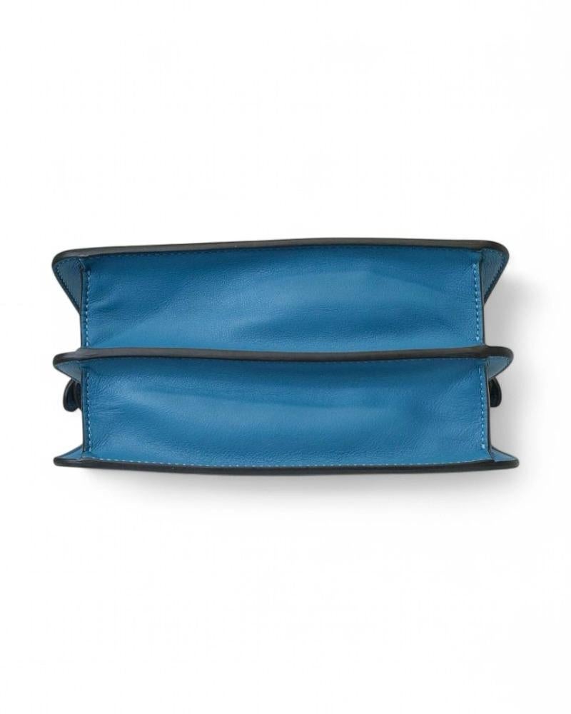 Fendi Peekaboo Clutch Tasche mit blauer Stickerei im Angebot 5