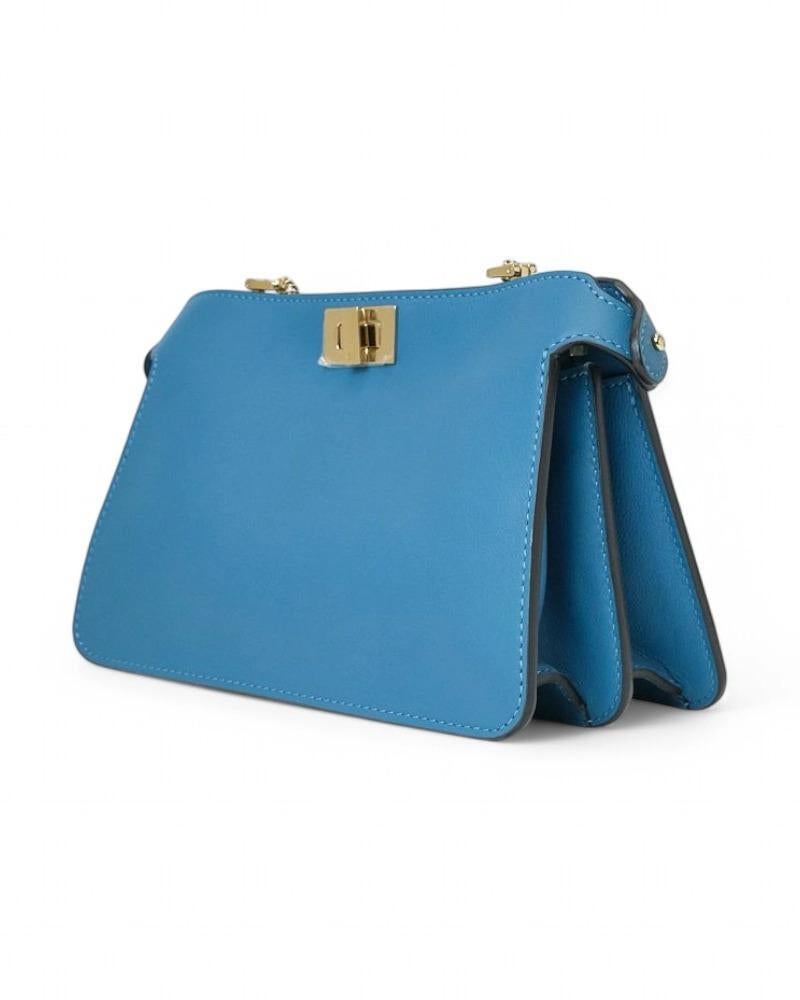 Fendi Peekaboo Clutch Tasche mit blauer Stickerei im Angebot 4