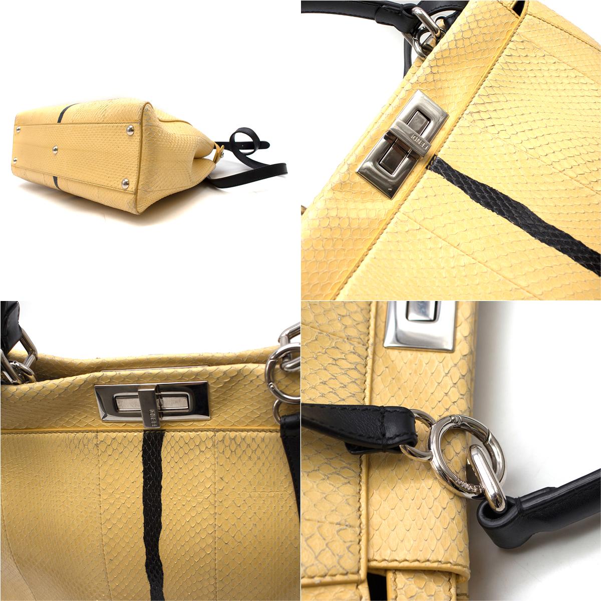 Fendi Peekaboo Regular Lemon Yellow Handbag 1