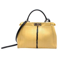 Fendi Peekaboo Regular Lemon Yellow Handbag