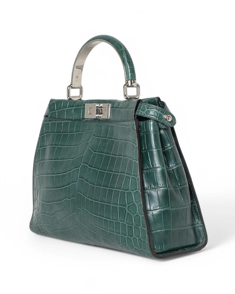 Blue Fendi Peekaboo Soft Medium Green For Sale