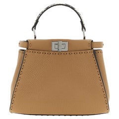 Fendi Peekaboo Top Handle Bag — Tan