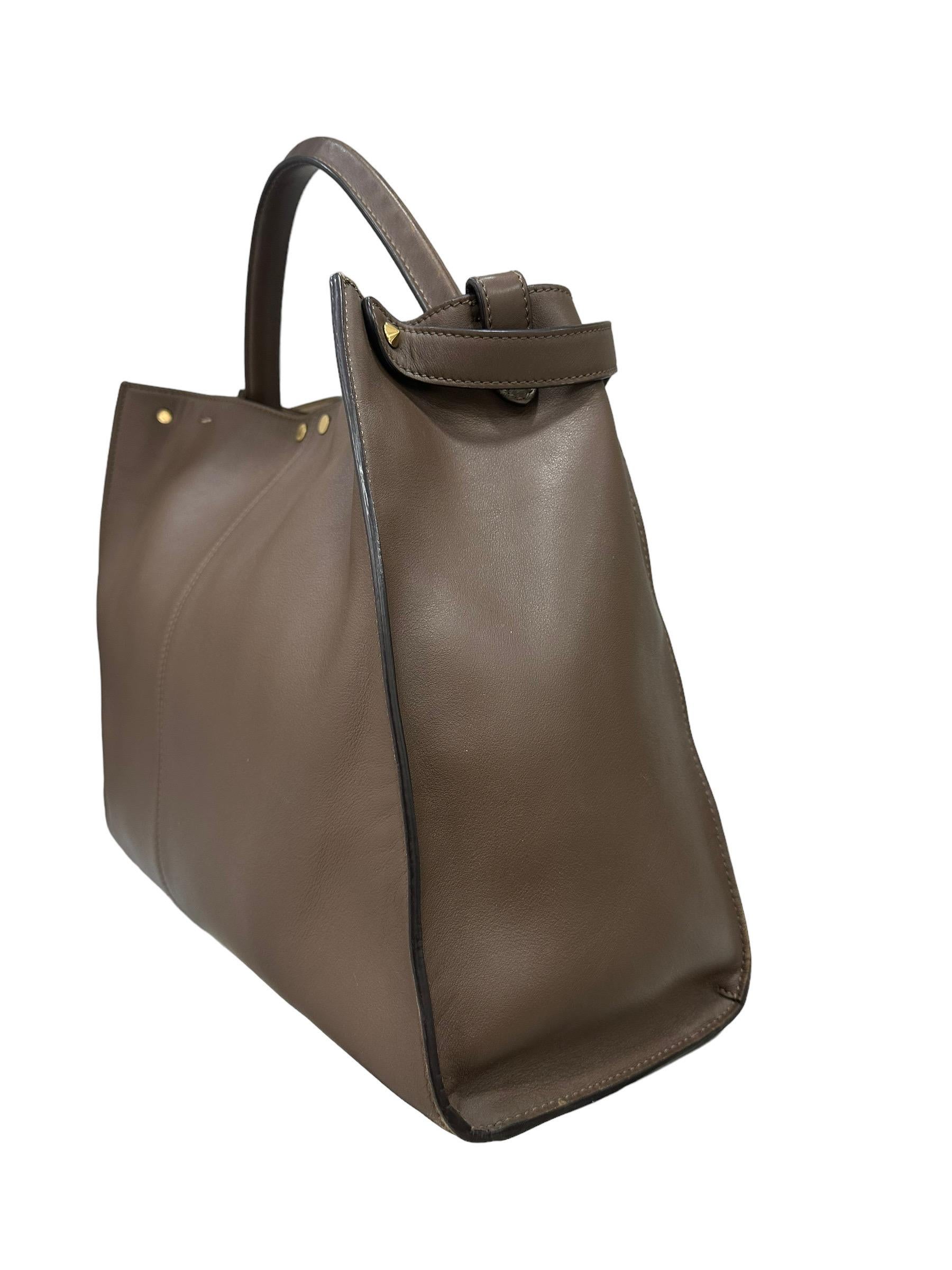Fendi Peekaboo X-Lite Mud Leather Top Handle Bag 4
