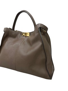 Fendi Peekaboo X-Lite Mud Leather Top Handle Bag
