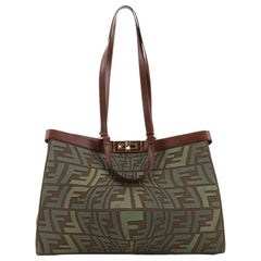 Fendi Peekaboo X-Tote Embroidered Zucca Canvas Medium