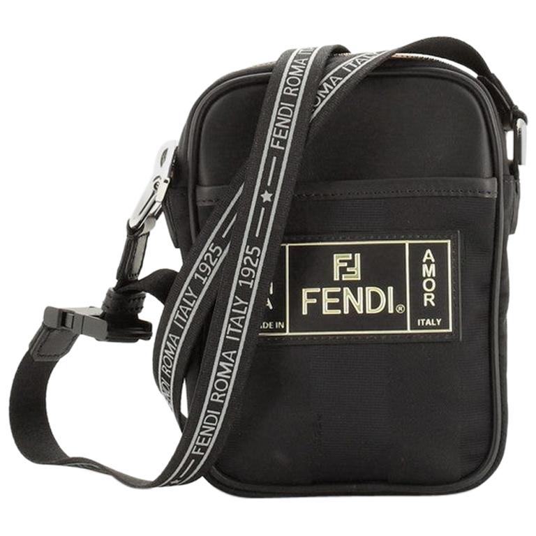 Fendi Pequin Camera Crossbody Bag Canvas Mini