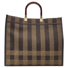 Fendi Pequin Canvas Sunshine Shopper Fourre-tout Tobacco Large