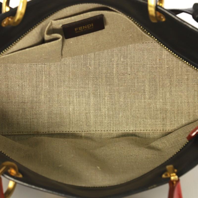 Women's Fendi Pequin Convertible Tote Canvas Small