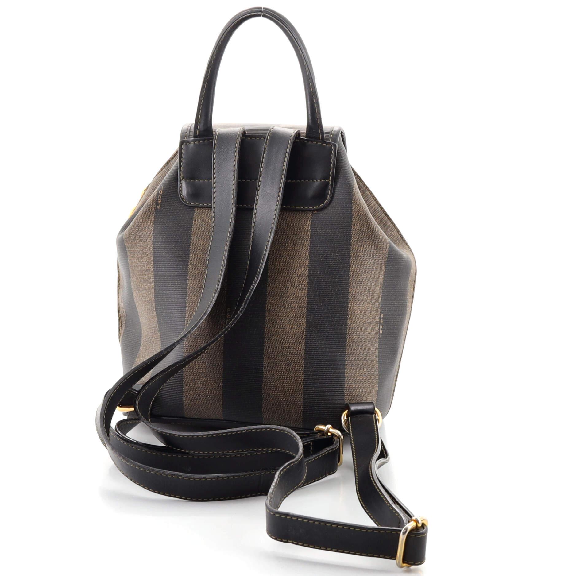 Nero Fendi Pequin Zaino con tasca frontale in tela Coates Mini