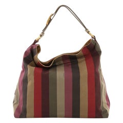 Fendi Pequin Hobo Canvas