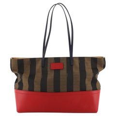 Fendi Pequin Roll Tote Canvas and Leather