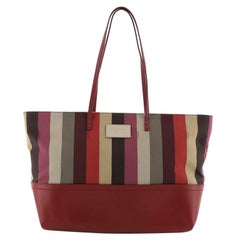 Fendi Pequin Roll Tote Canvas and Leather