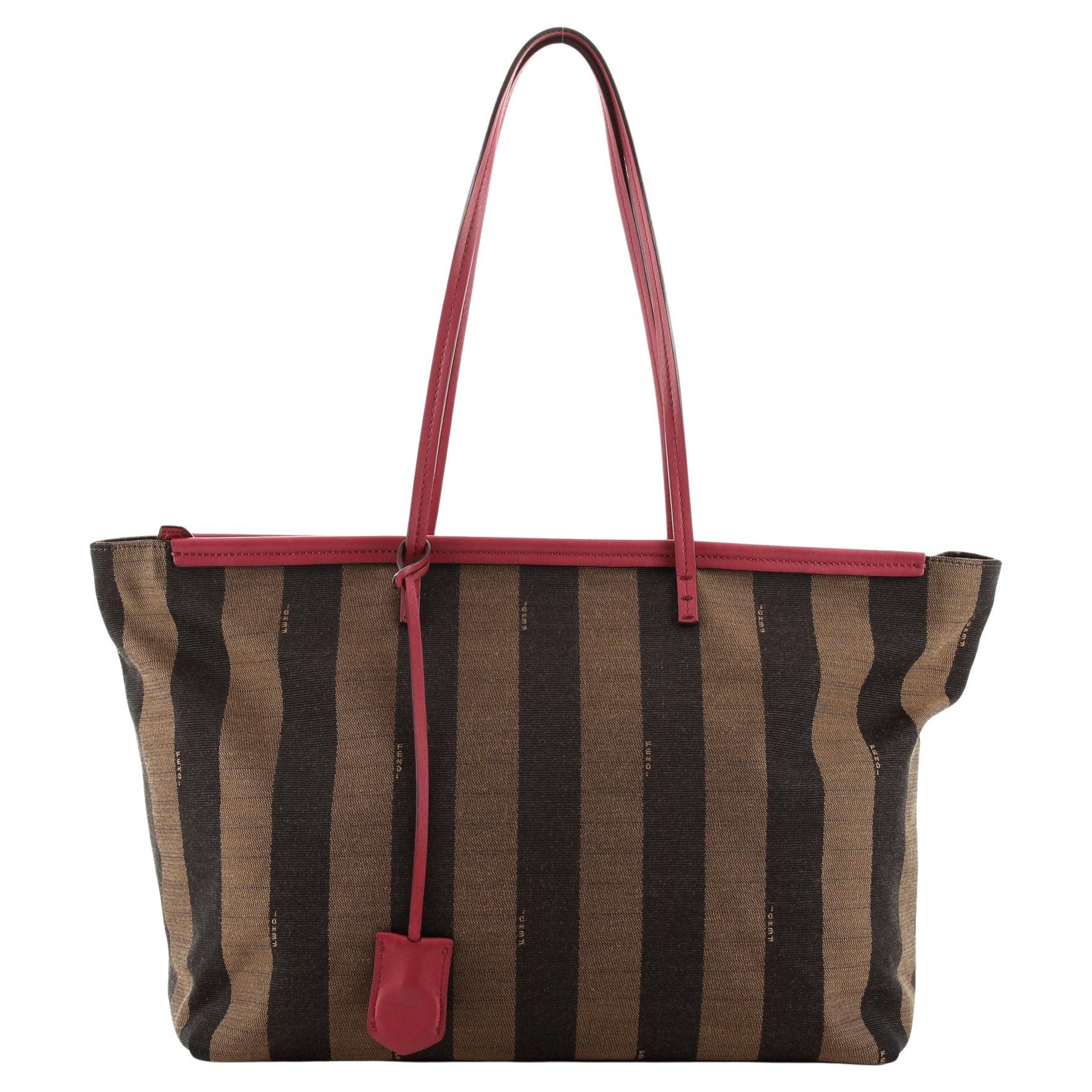 Fendi Pequin Roll Tote Canvas Large