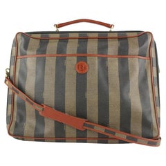 Vintage Fendi Pequin Stripe 2way Briefcase Luggage Suitcase 564ff614