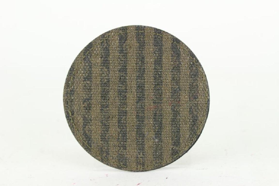 Black Fendi Pequin Stripe Mirror 161ff730 For Sale