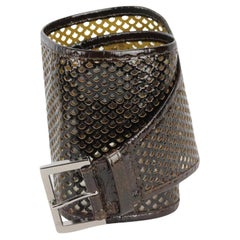 Fendi Perforated Patent Leather Waist Belt 75