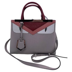 FENDI Petit 2Jours Monster Gray Tote Bag Calfskin Leather