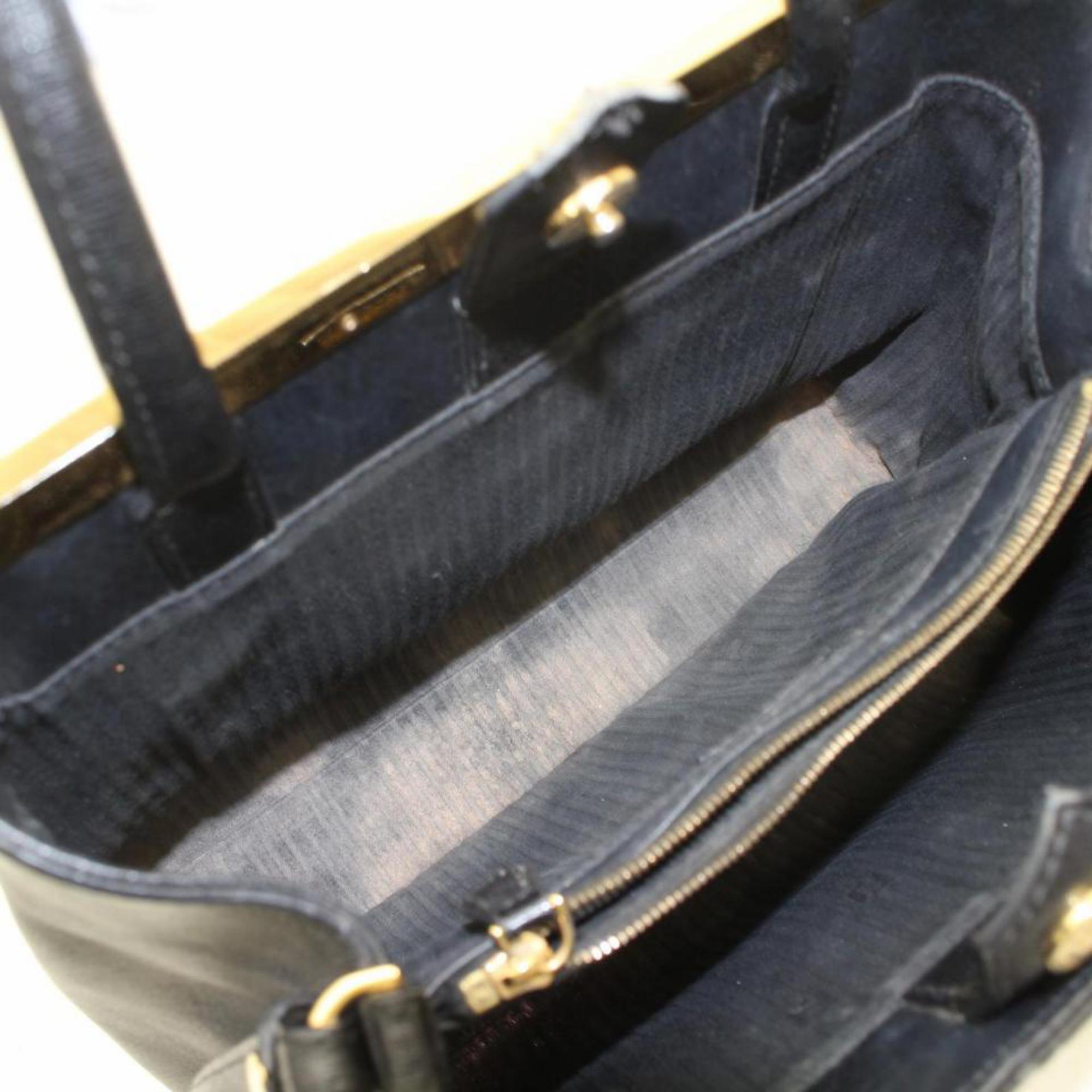 Fendi Petite 2jours 2way Tote 869621 Black Leather Shoulder Bag For Sale 8