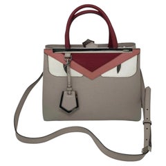 Fendi Petite 2Jours Saffiano Leder Mehrfarbig Monster Eyes Tote Umhängetasche