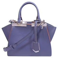 Fendi Petite 3Jours Blue Leather Mini Satchel Bag