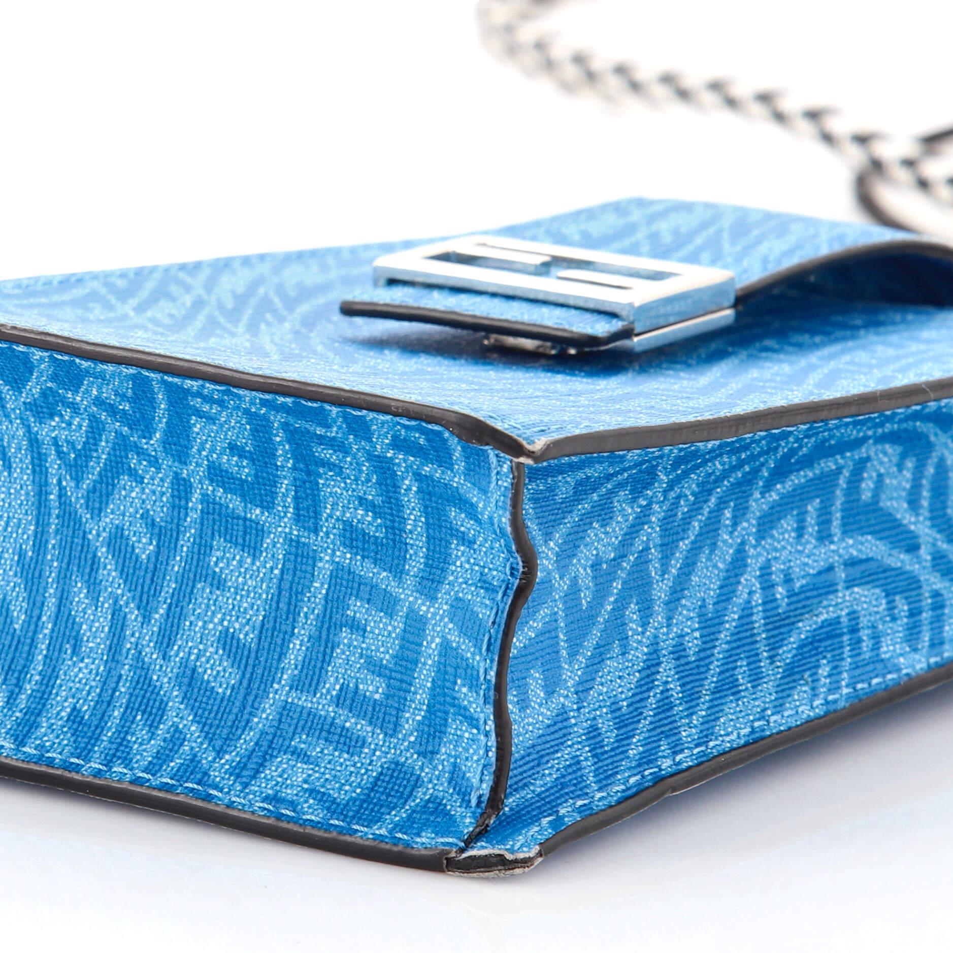 Blue Fendi Phone Holder Bag Vertigo Zucca Leather