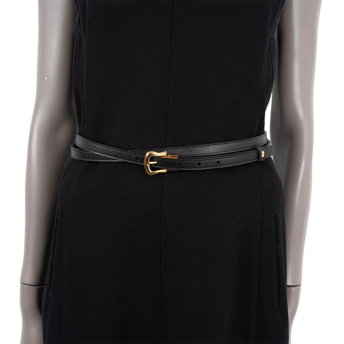 FENDI pink & black leather DOUBLE WRAP REVERSIBLE SKINNY WAIST Belt 75 In Excellent Condition For Sale In Zürich, CH