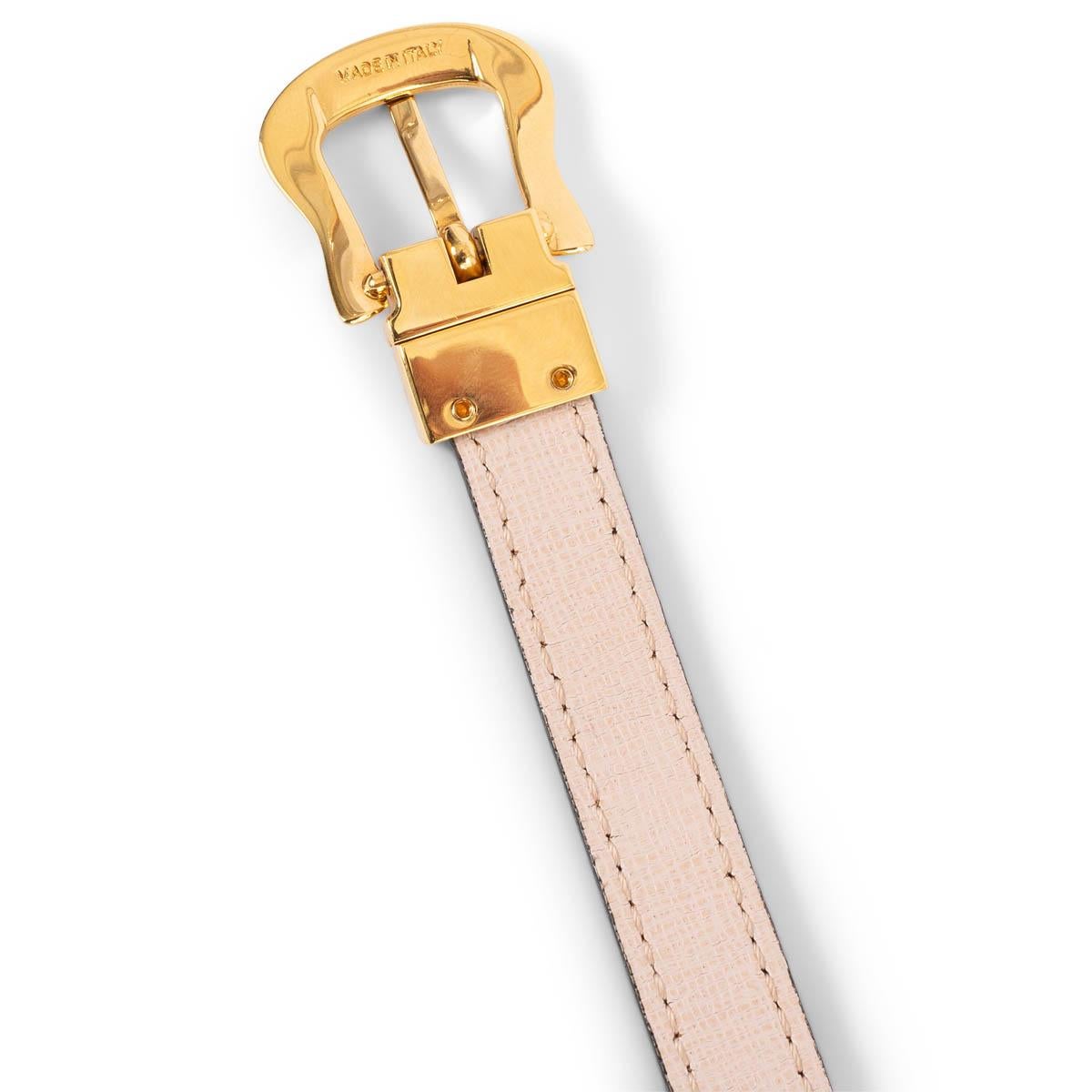 FENDI pink & black leather DOUBLE WRAP REVERSIBLE SKINNY WAIST Belt 75 For Sale 3